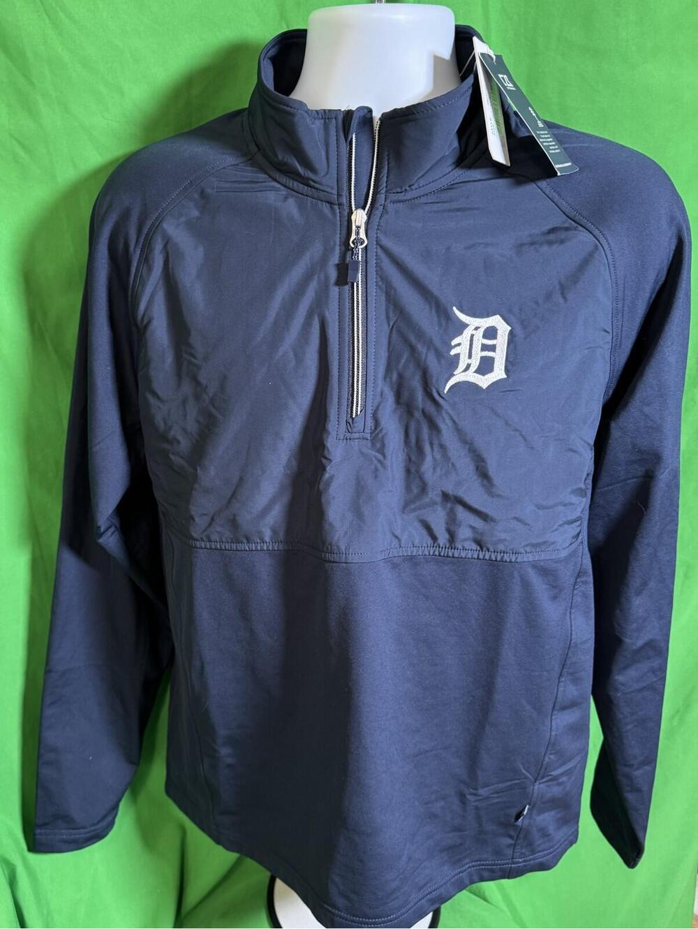 Cutter & Buck MLB Detroit Tigers Blue Pullover 1/4 Zip Jacket Mens Size L